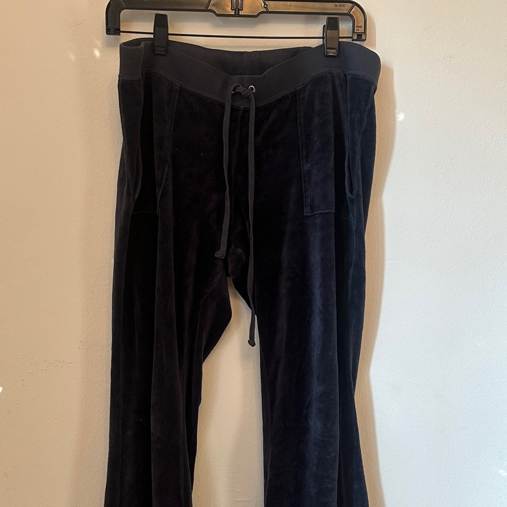 Juicy Couture Classic Low Waisted Dark Blue Velvet Trackpants